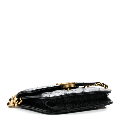 Chanel Shiny Caviar Quilted Chain Melody Card Holder On Chain Black 4 of 12