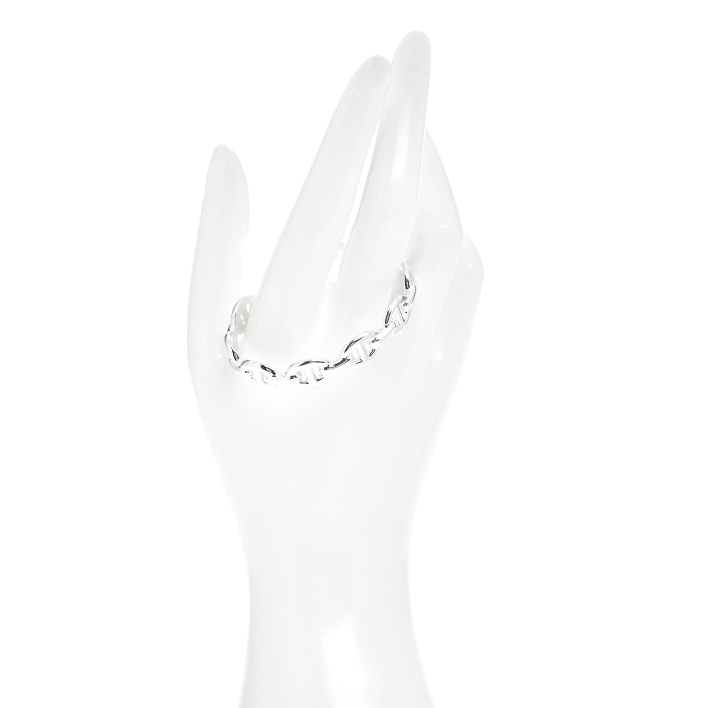 Sterling Silver MM Chaine d'Ancre Enchainee Cuff Bracelet SH