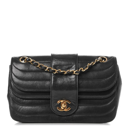 Chanel Lambskin Horizontal Quilted Small Single Flap Navy 1 of 23