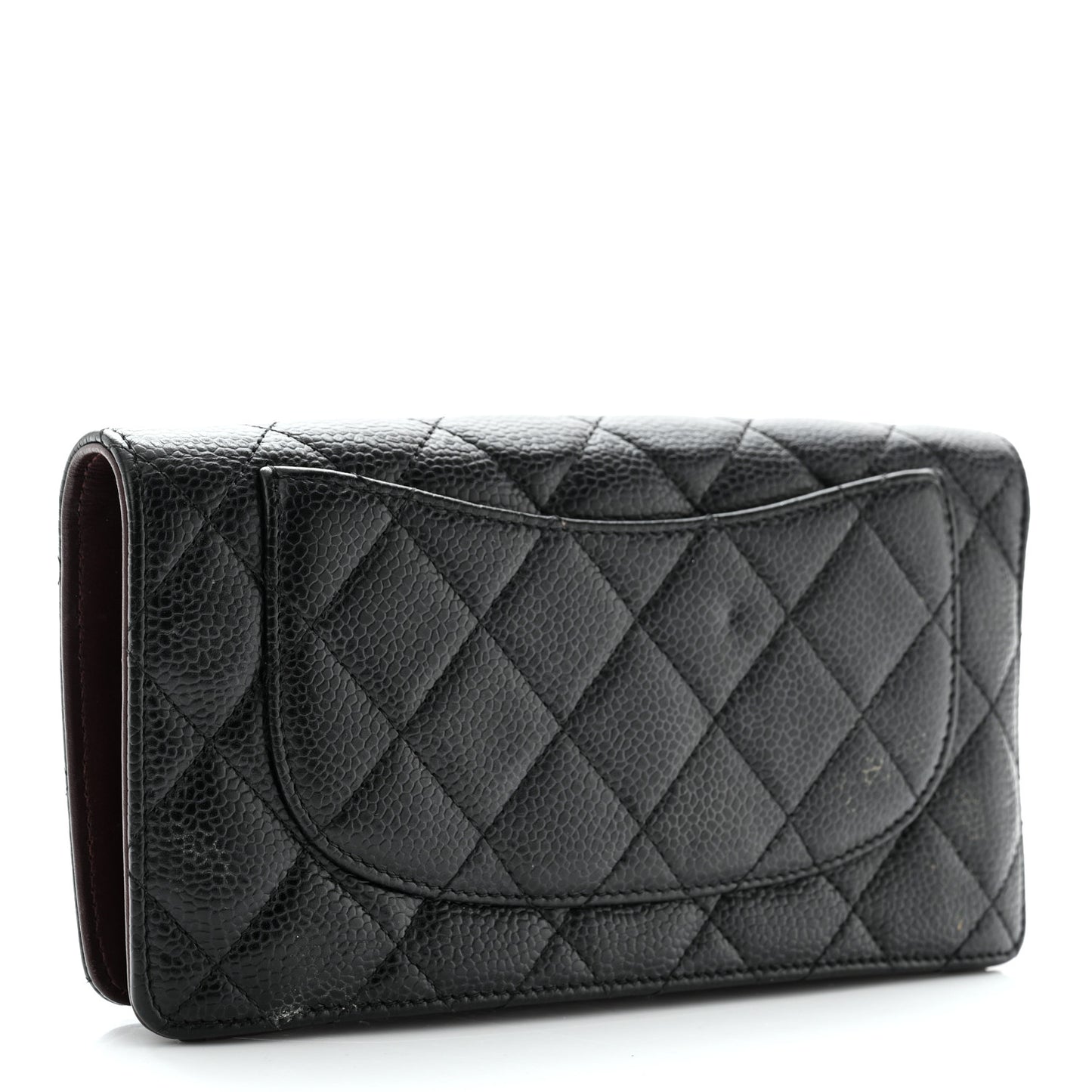 Caviar Quilted Yen Wallet Black