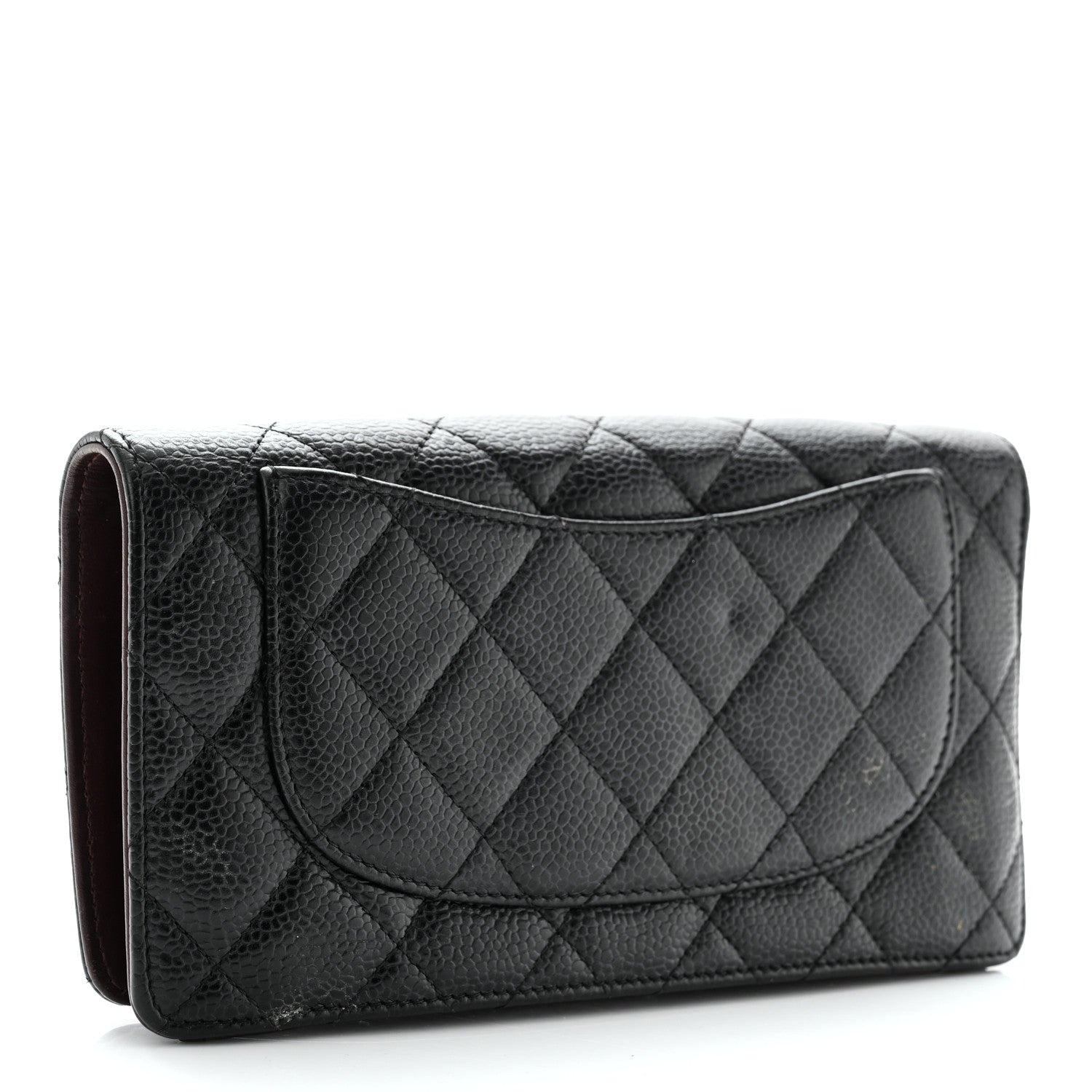 Chanel Caviar Quilted Yen Wallet Black 3 of 12