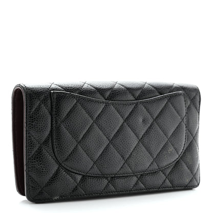 Chanel Caviar Quilted Yen Wallet Black 3 of 12
