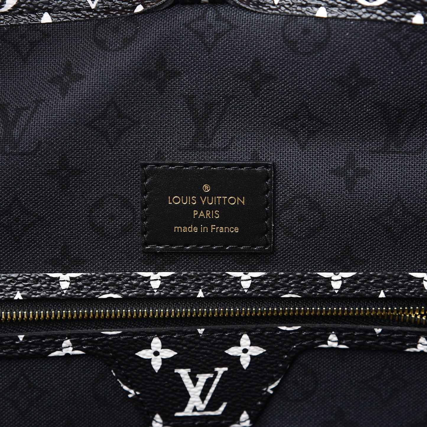 Monogram Giant Crafty Neverfull MM Creme Rouge Black