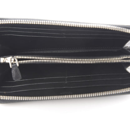 Prada Saffiano Triangle Zip Around Wallet Black 5 of 9