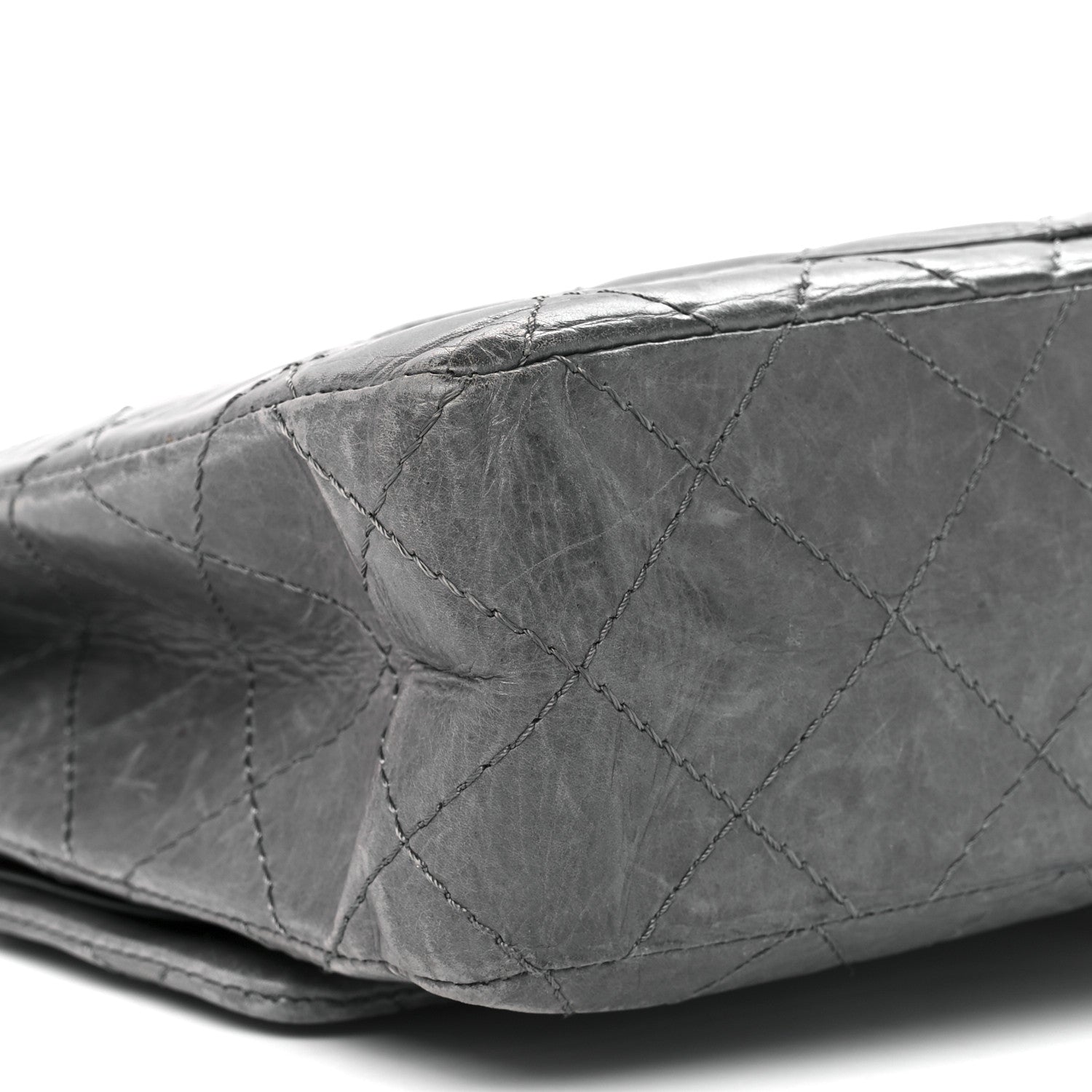 Chanel Aged Calfskin Quilted 50th Anniversary 2.55 Reissue 227 Flap Grey 12 of 13