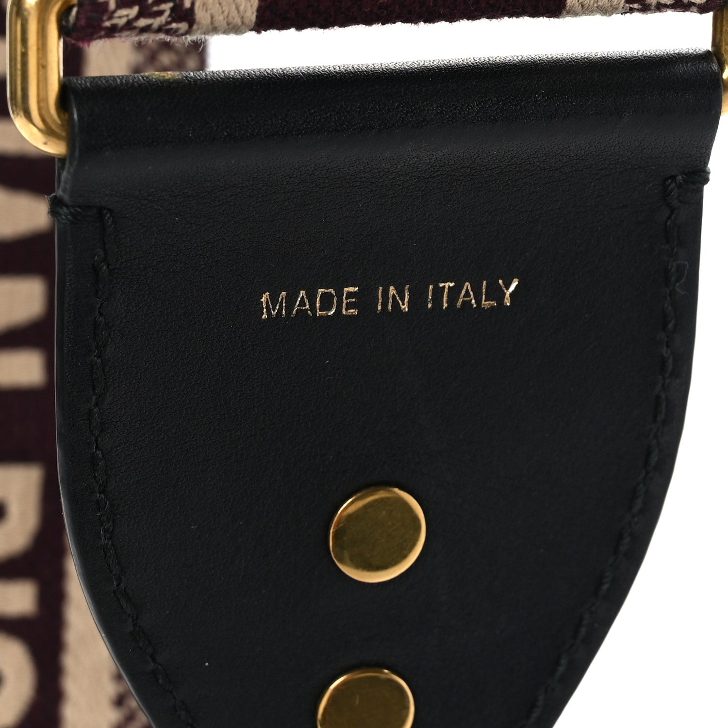 Christian Dior Canvas Embroidered Shoulder Strap Burgundy 4 of 4