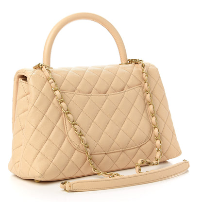 Chanel Caviar Quilted Small Coco Handle Flap Light Beige 3 of 11