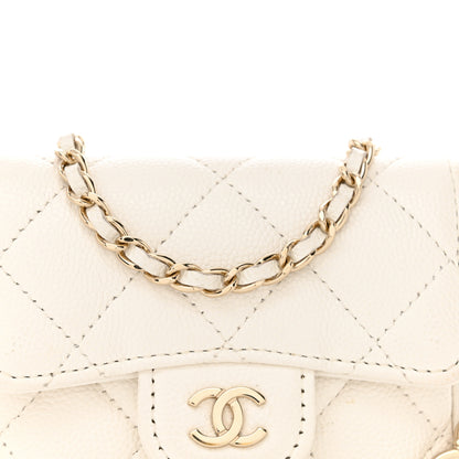 Chanel Caviar Quilted Mini Chain Belt Bag White 9 of 11