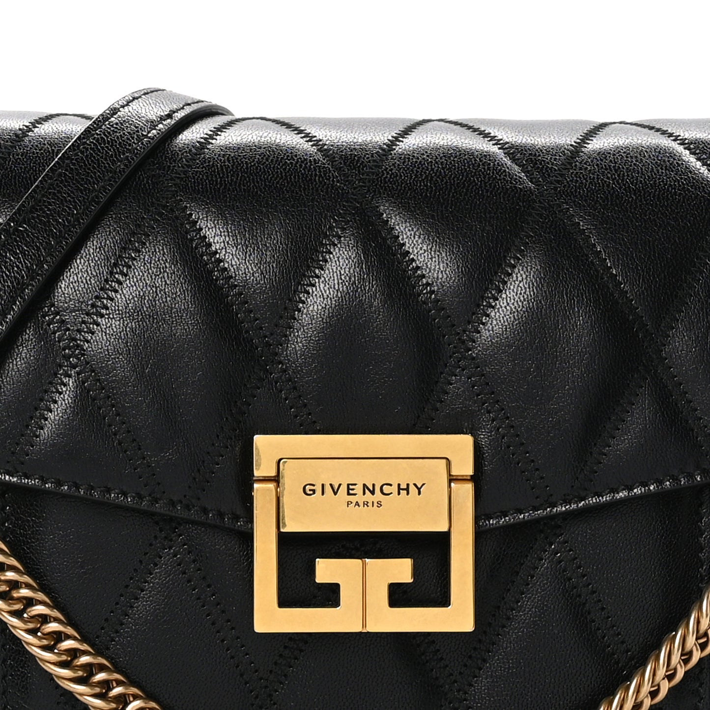 Goatskin Quilted Small GV3 Shoulder Bag Black