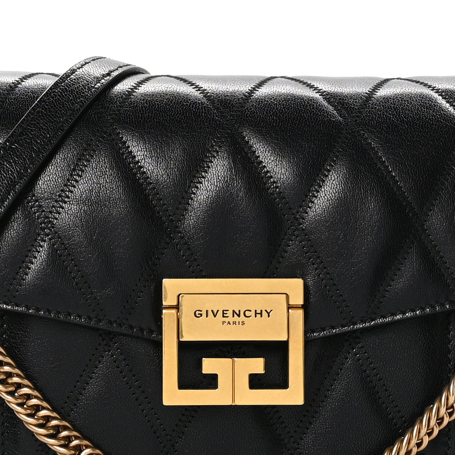 Givenchy Goatskin Quilted Small GV3 Shoulder Bag Black 9 of 11