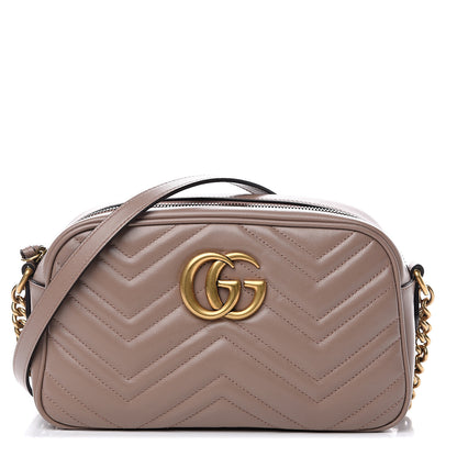 Gucci Calfskin Matelasse Small GG Marmont Chain Shoulder Bag Porcelain Rose 1 of 9