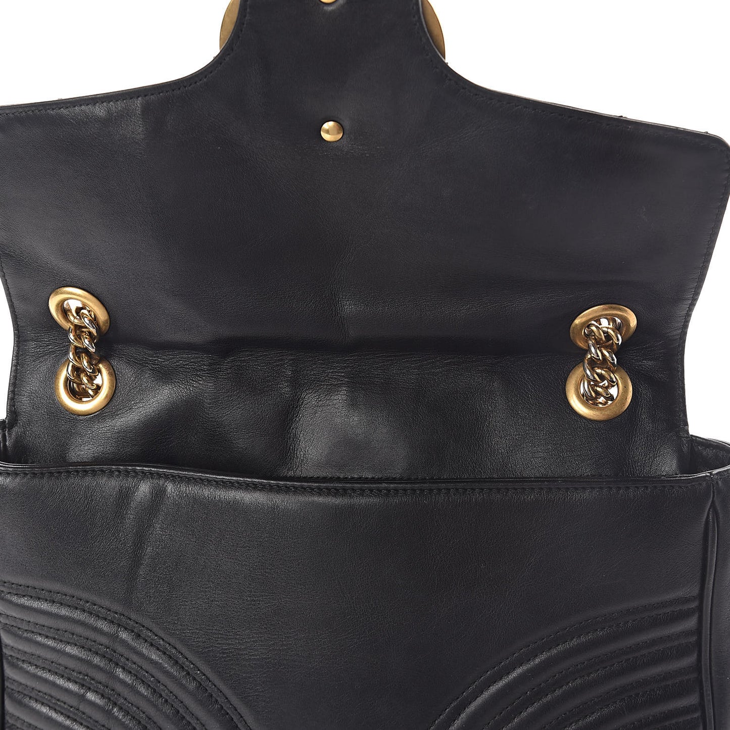 Calfskin Matelasse Medium GG Marmont Shoulder Bag Black