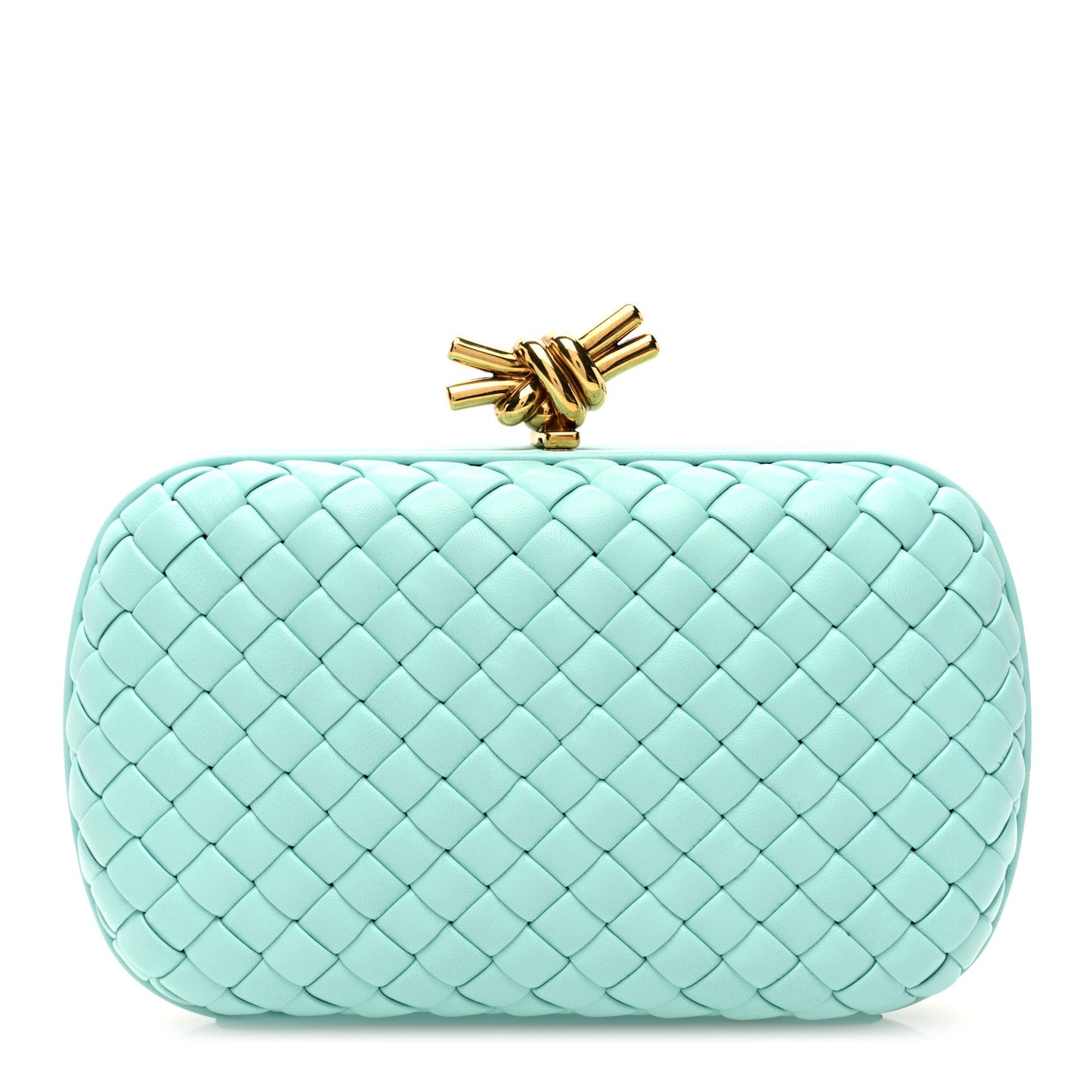 Nappa Intrecciato Knot Clutch Siren