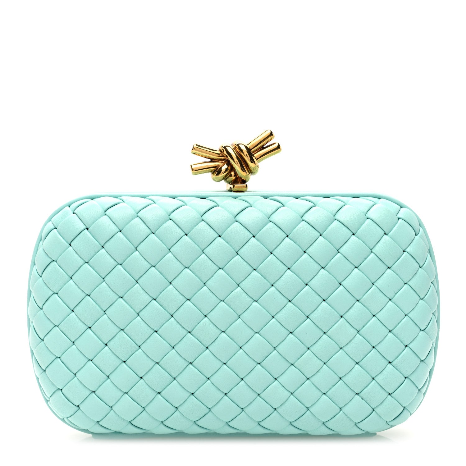 Bottega Veneta Nappa Intrecciato Knot Clutch Siren 1 of 9
