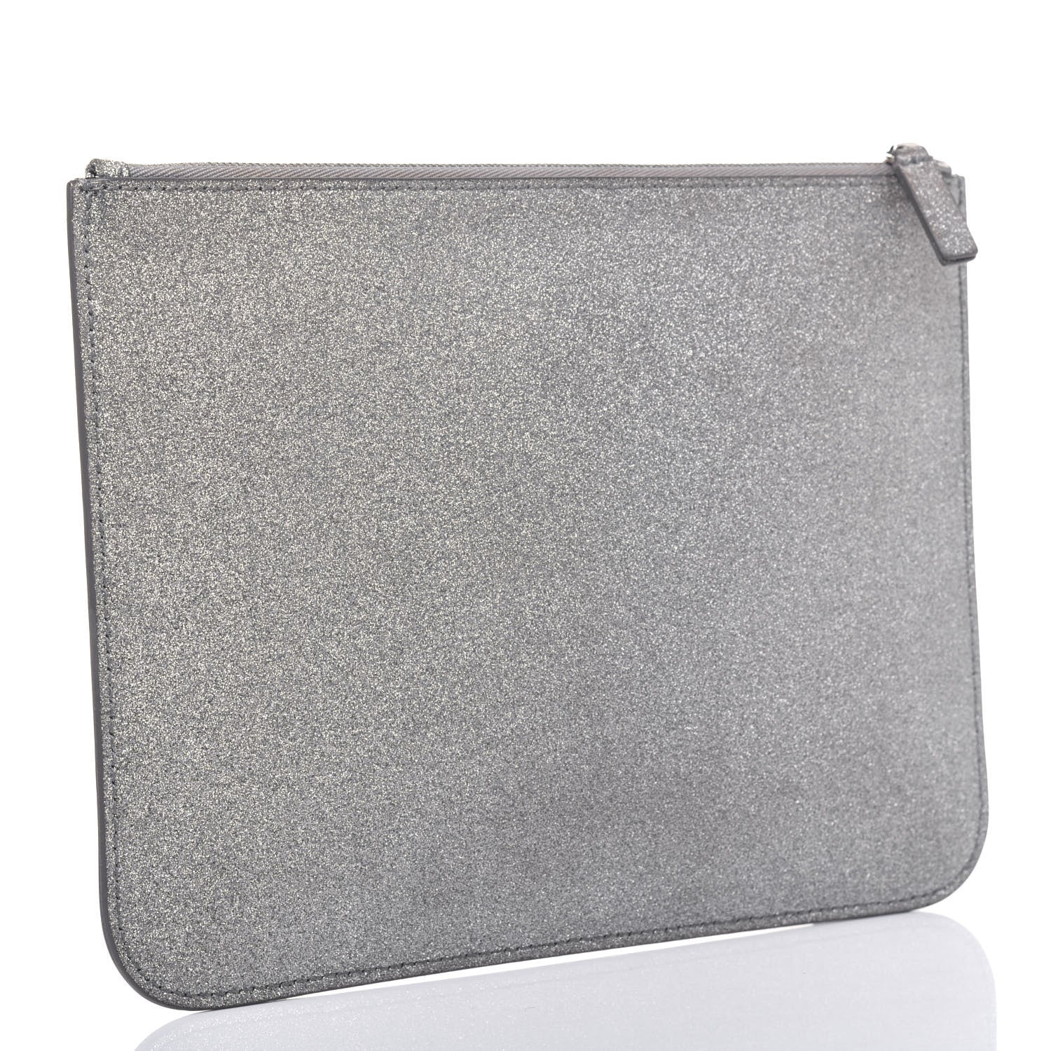 Balenciaga Glitter Calfskin Logo Everyday Pouch M Silver 3 of 13