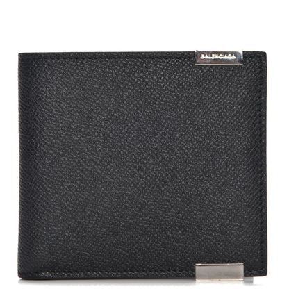 Balenciaga Grained Calfskin Phileas Square Wallet Black 1 of 9