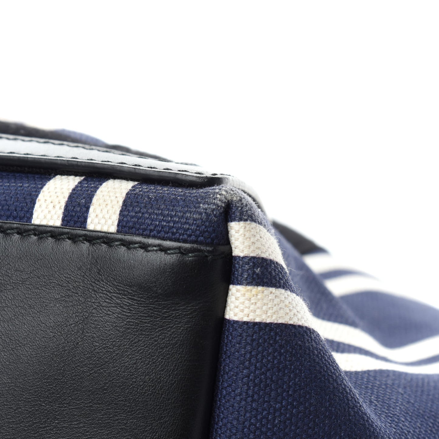 Canvas Navy Striped Cabas M Navy