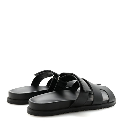 Hermes Calfskin Womens Chypre Sandals 40 Black 5 of 10