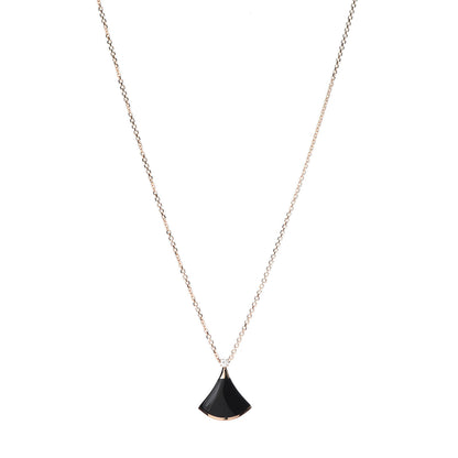 Bulgari 18K Rose Gold Diamond Black Onyx Divas' Dream Pendant Necklace 1 of 6