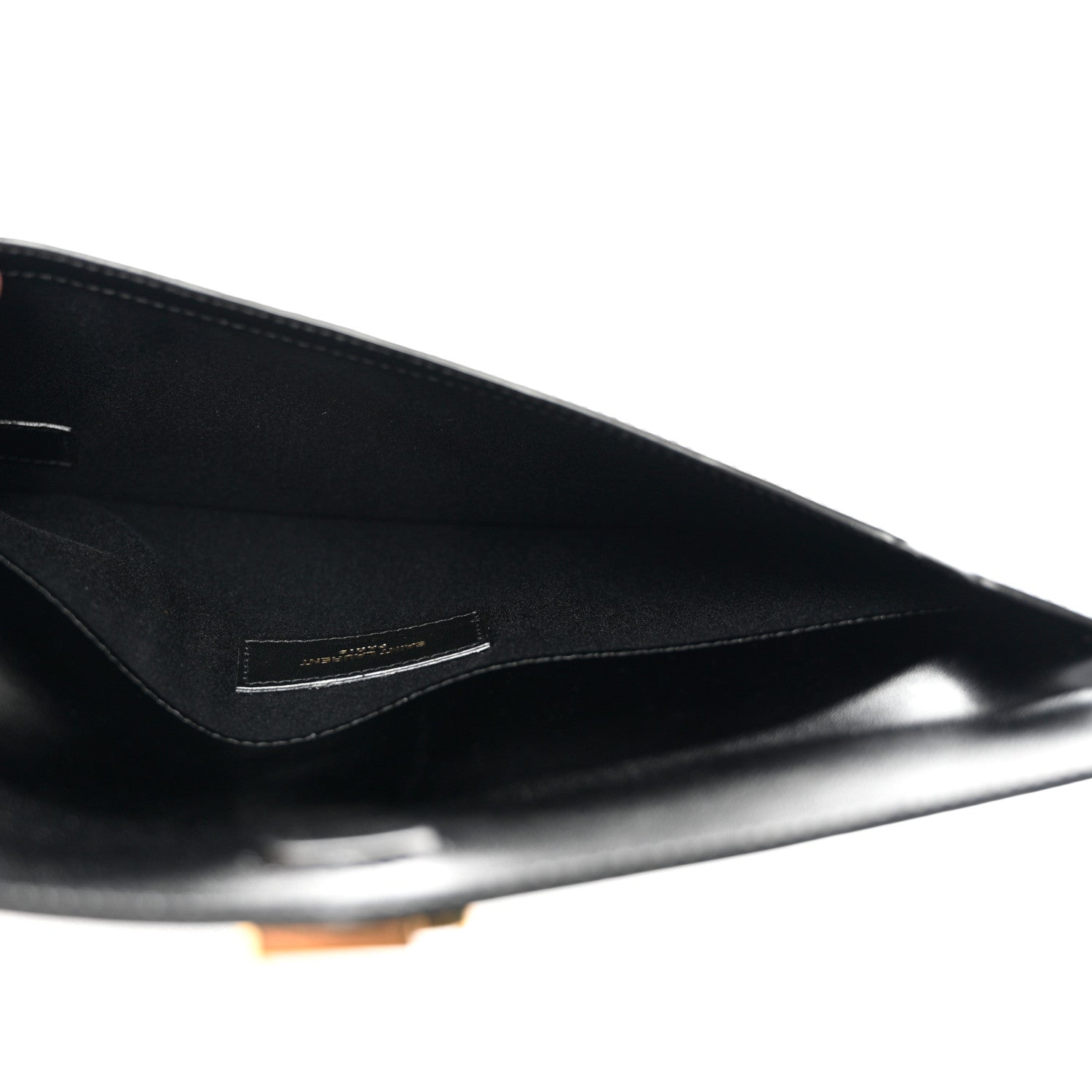 Saint Laurent Smooth Shiny Calfskin Monogram Uptown Pouch Black 4 of 7