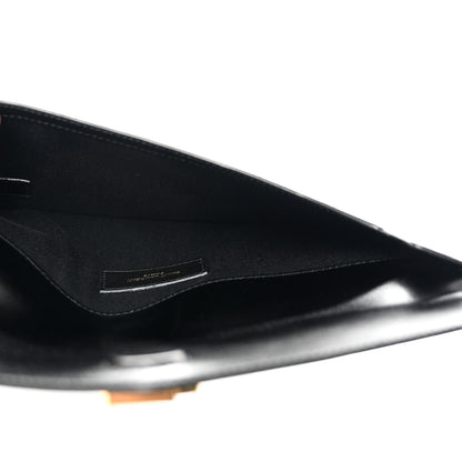 Saint Laurent Smooth Shiny Calfskin Monogram Uptown Pouch Black 4 of 7