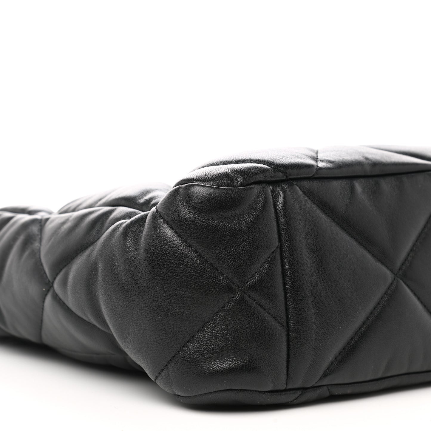 Lambskin Quilted Chanel 19 Shopping Bag Black