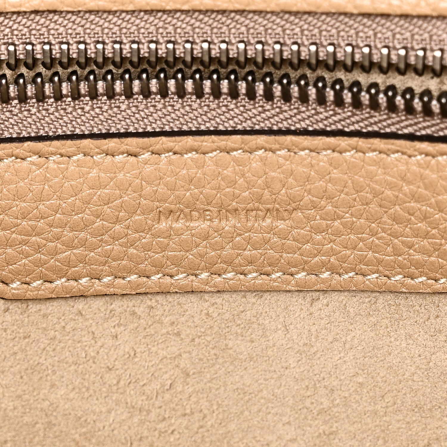 Celine Drummed Calfskin Mini Luggage Dune 7 of 11
