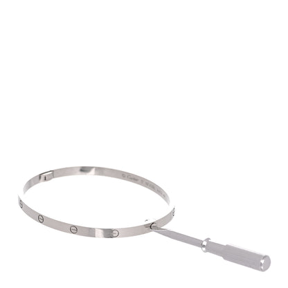 Cartier 18K White Gold Small LOVE Bracelet 17 5 of 7