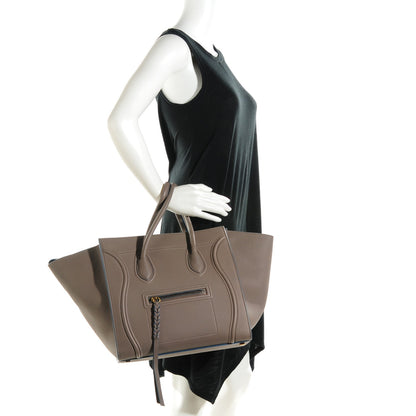 Celine Baby Grained Medium Phantom Luggage Taupe Blue Trim 2 of 7