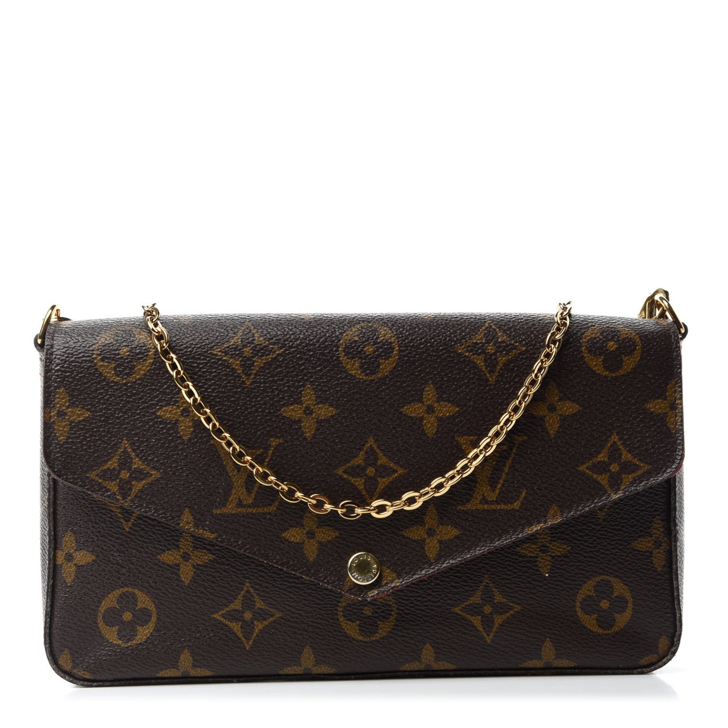 Monogram Pochette Felicie Chain Wallet Fuchsia