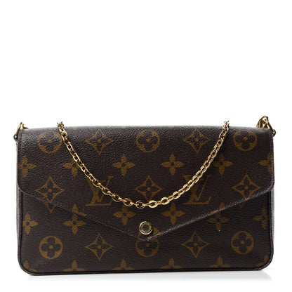 Louis Vuitton Monogram Pochette Felicie Chain Wallet Fuchsia 1 of 18