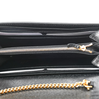 Gucci X KEN SCOTT New Shangai Calfskin Jenny Floral Print Jackie 1961 Chain Wallet Black Pink 5 of 8