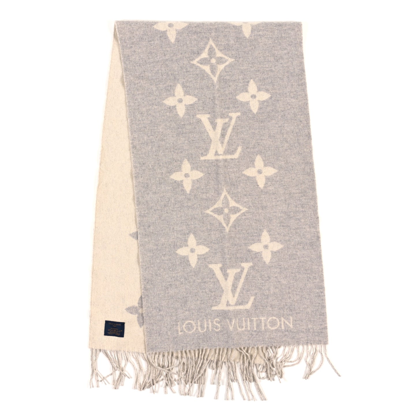 Cashmere Monogram Reykjavik Scarf Grey