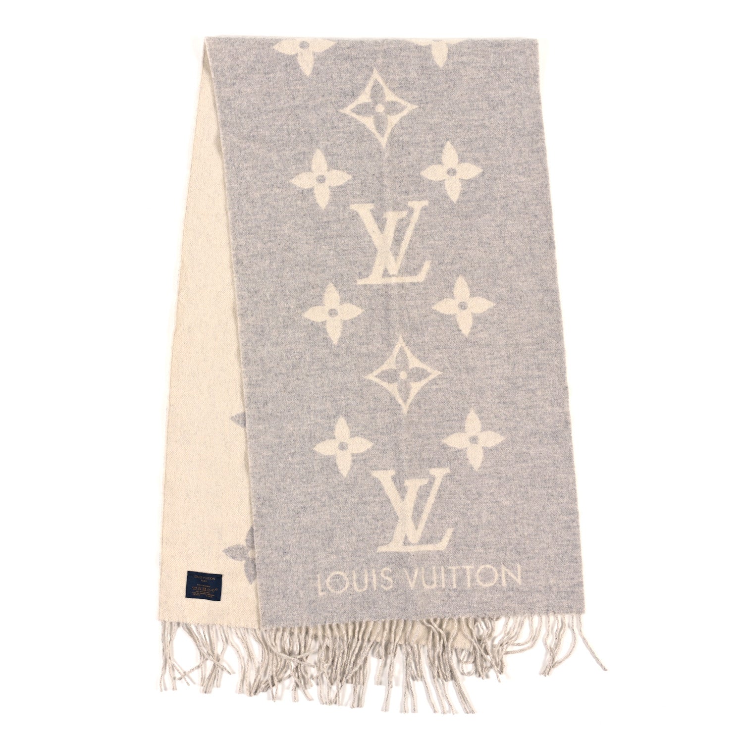 Louis Vuitton Cashmere Monogram Reykjavik Scarf Grey 2 of 3