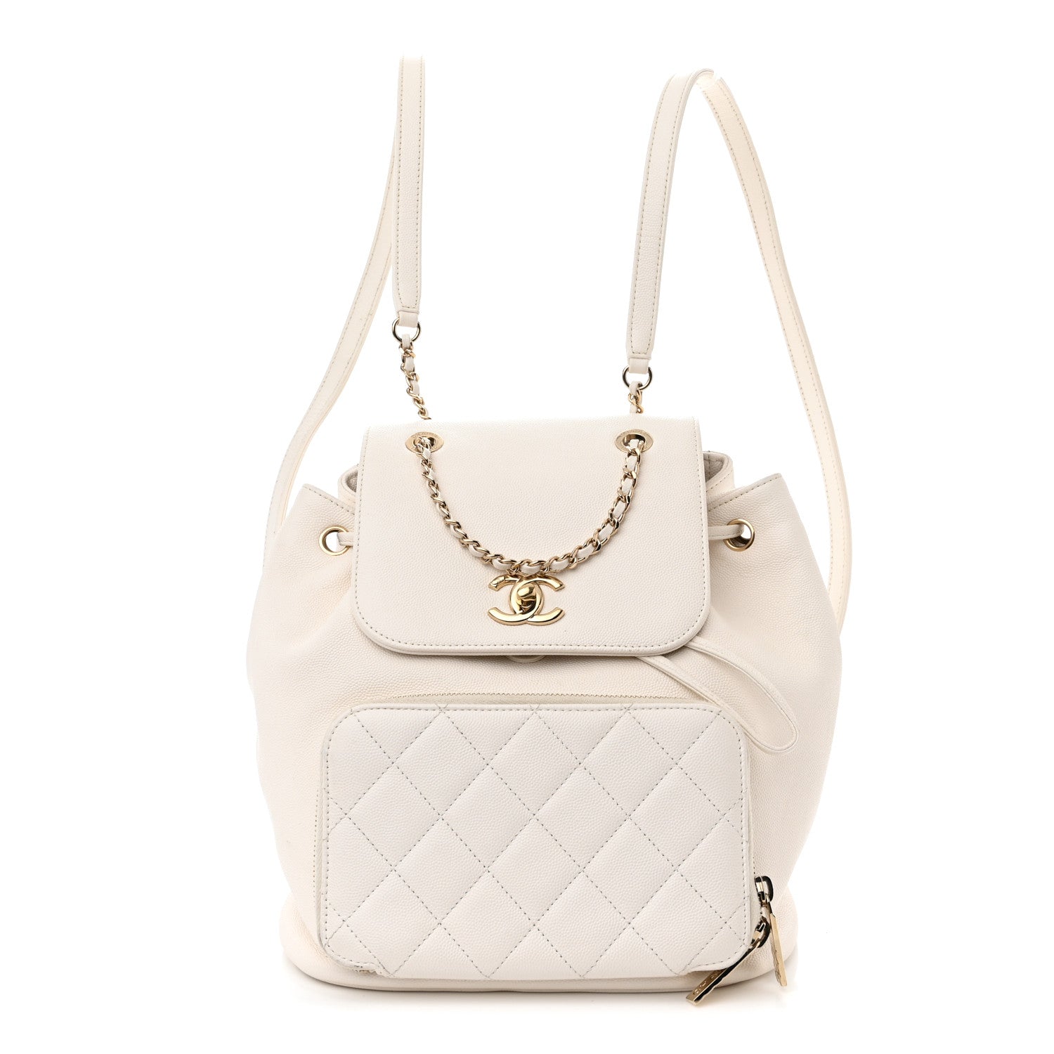 Chanel Caviar Quilted Business Affinity Backpack White 1 of 13