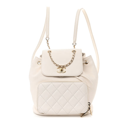 Chanel Caviar Quilted Business Affinity Backpack White 1 of 13