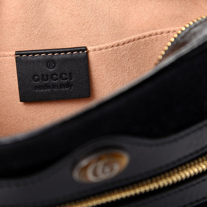 Gucci Suede Patent Web Mini Ophidia Shoulder Bag Black 8 of 9