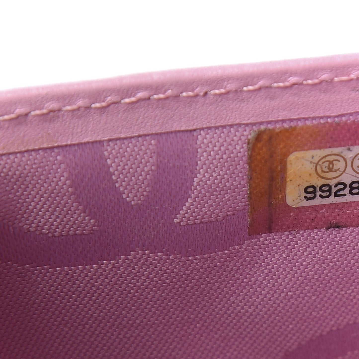 Calfskin Quilted Cambon Flap Wallet Pink