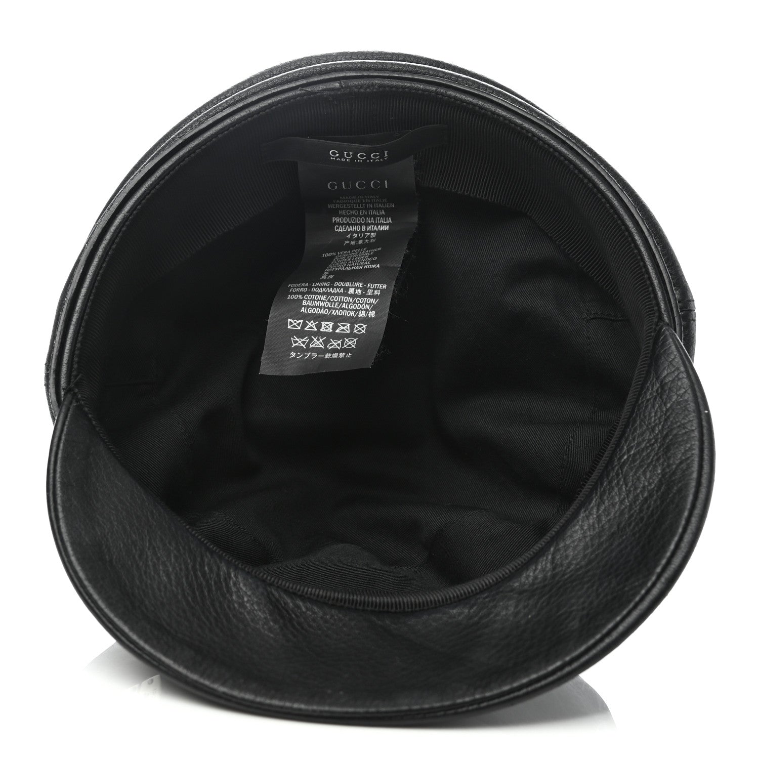 Gucci Calfskin Cellarius Hat S Black 7 of 15