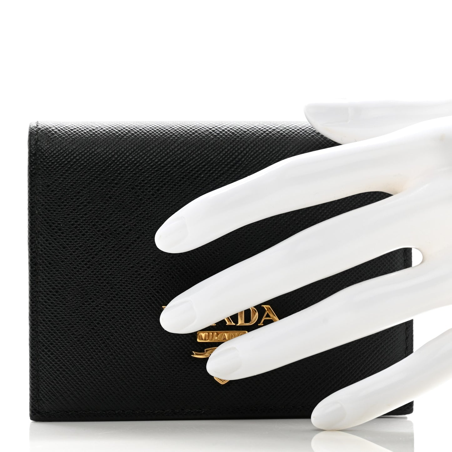 Saffiano Metal Bi-Fold Wallet Black