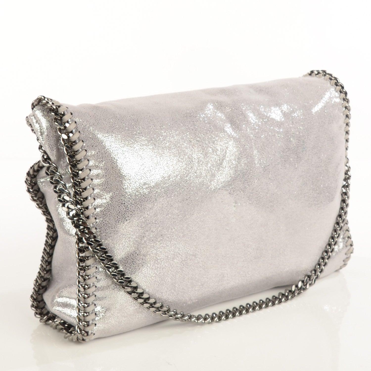 Stella McCartney Shaggy Deer Falabella Fold Over Tote Silver 3 of 9