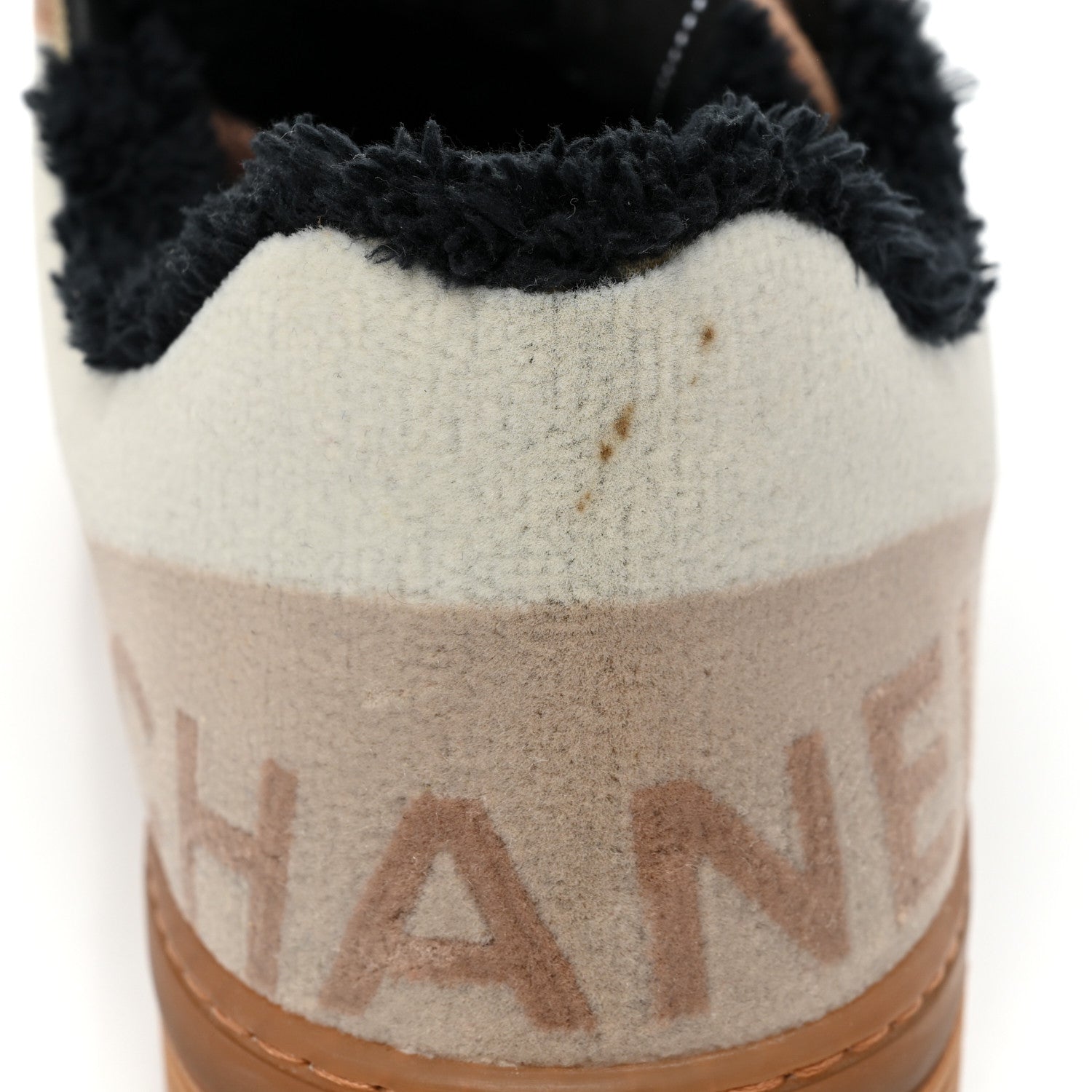 Chanel Fabric Suede Calfskin Logo Sneakers 38 Light Beige 11 of 13