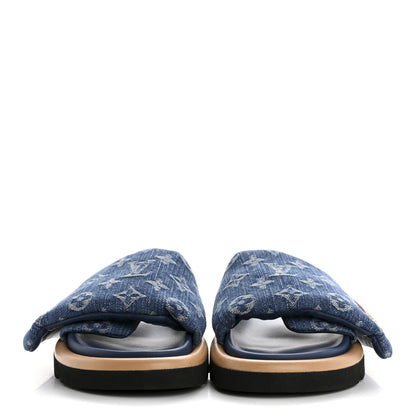Louis Vuitton Monogram Denim LV Pool Pillow Flat Comfort Mule 36 Blue 3 of 11