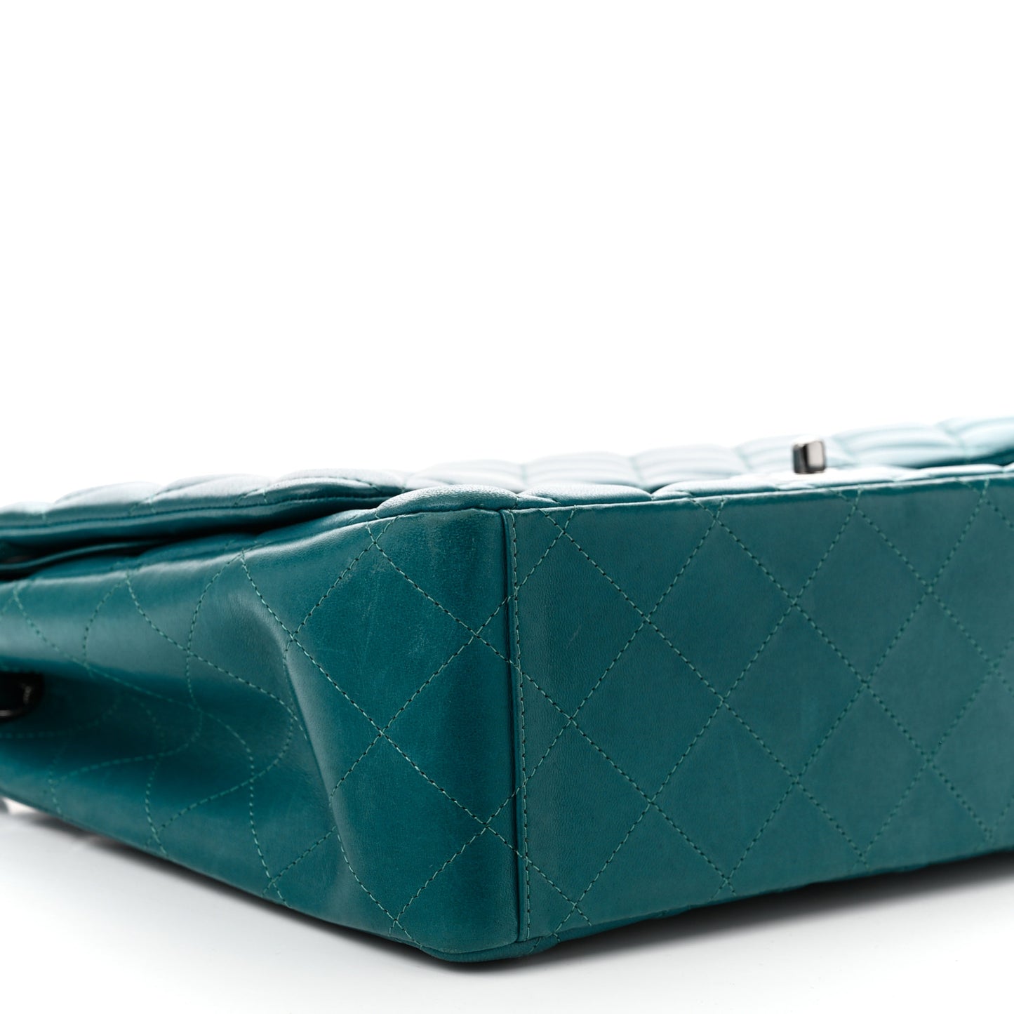 Lambskin Quilted Maxi Double Flap Turquoise