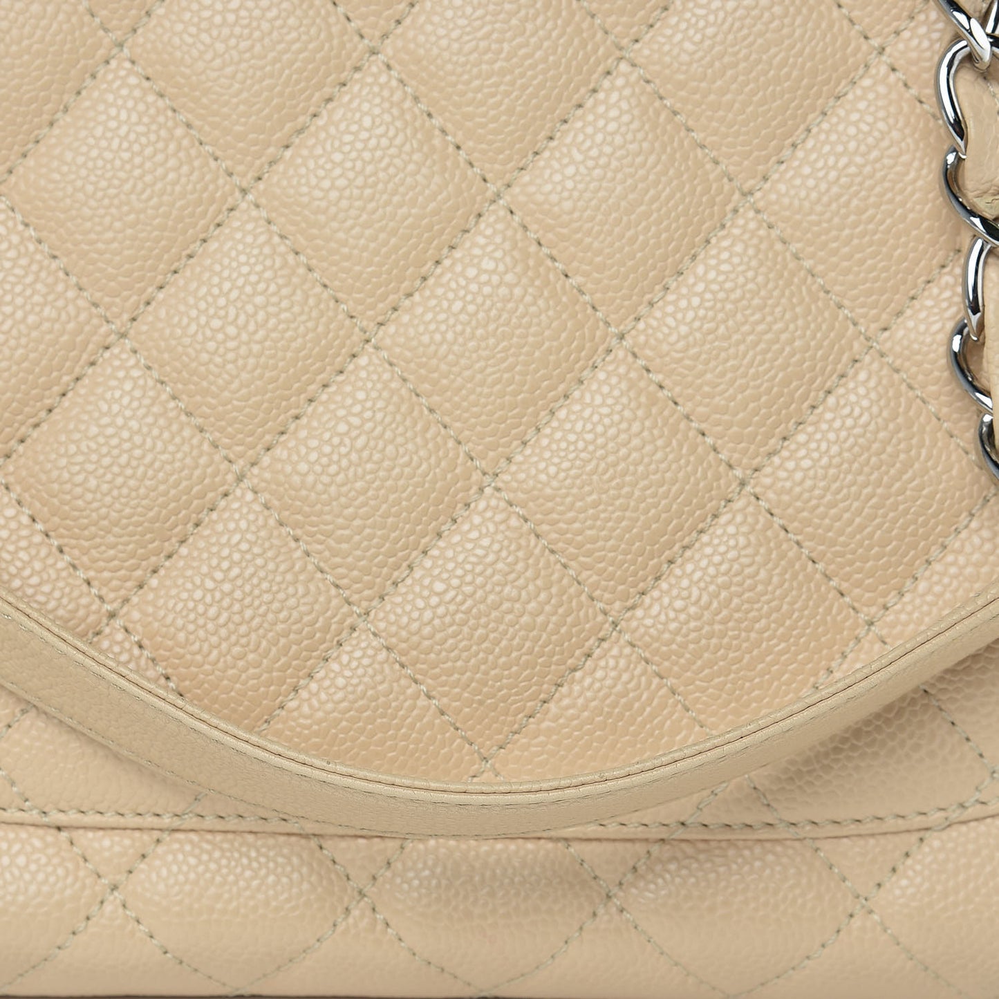 Caviar Quilted Grand Shopping Tote GST Beige Clair