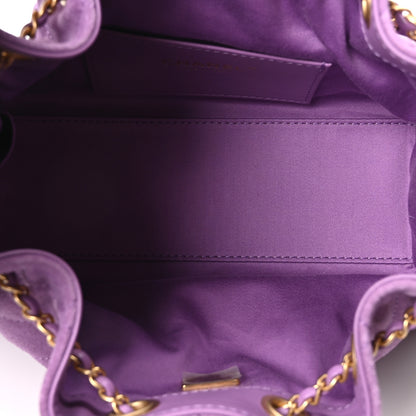 Chanel Suede Quilted Mini Chanel 25 Handbag Purple 4 of 10