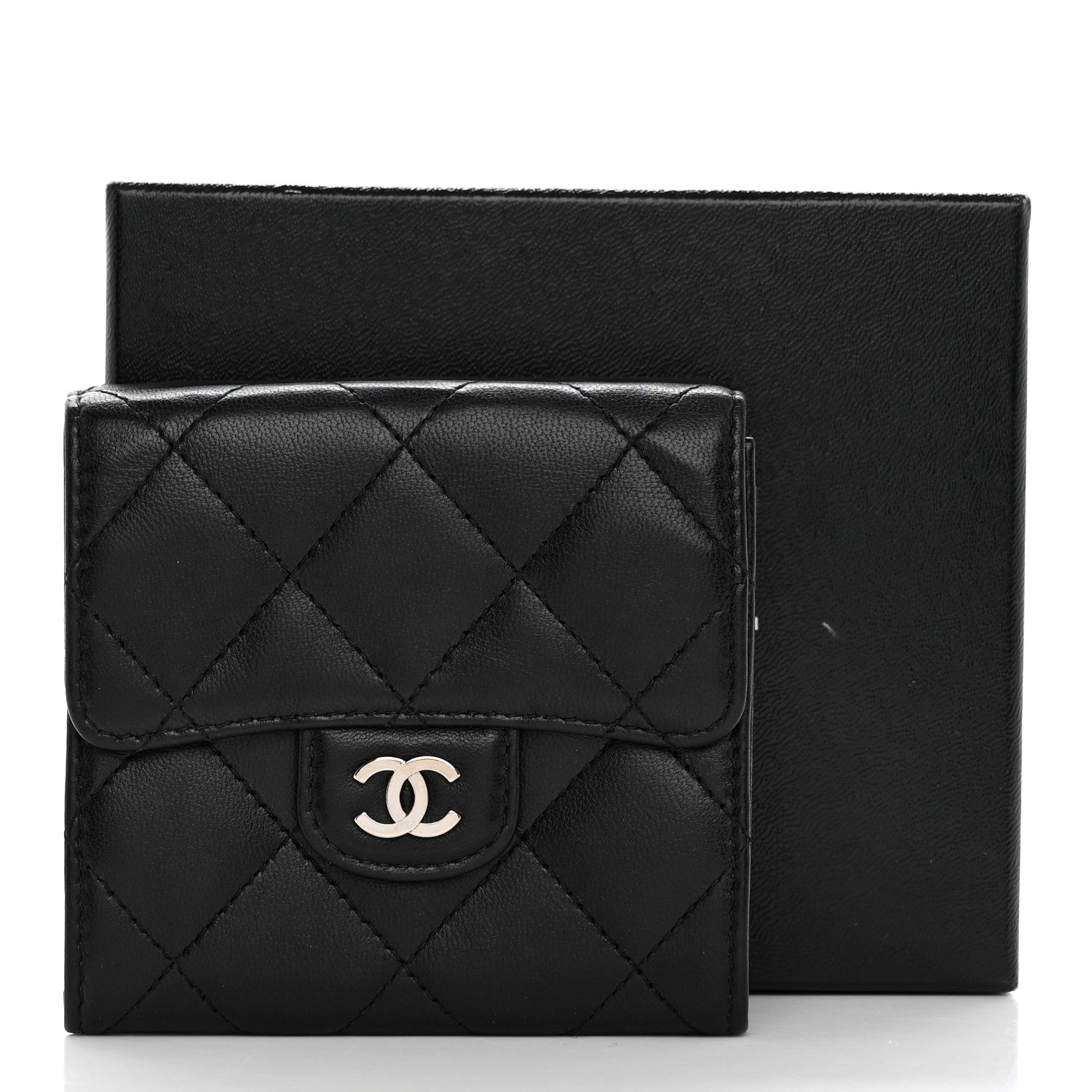 Chanel Lambskin Quilted Double Sided Wallet Black 12 of 12