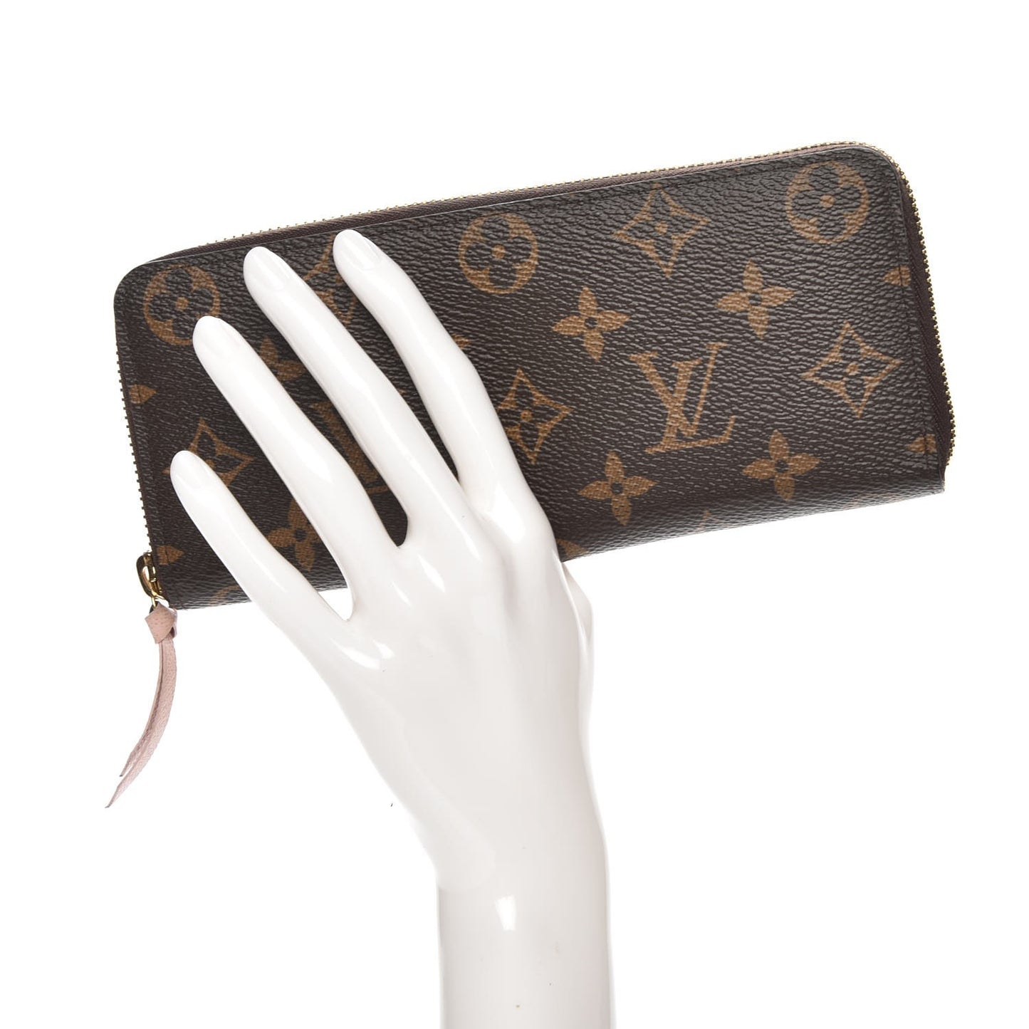 Monogram Clemence Wallet Rose Ballerine