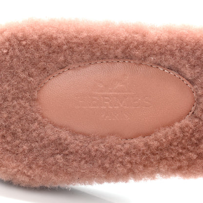 Hermes Woolskin Oran Sandals 37 Rose Aube 6 of 7