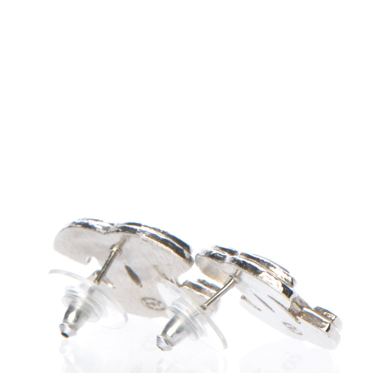 Enamel CC Earrings Black Silver